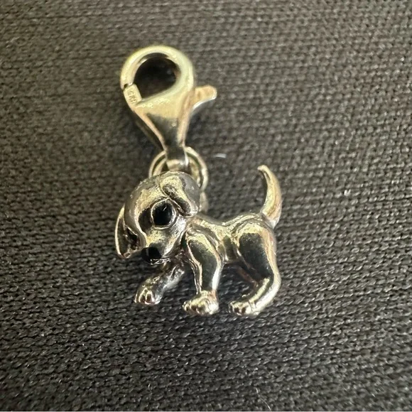 S925 Stamped Puppy Dog Charm | TS Mark | Lobster Clasp | 1.79g - Picture 1 of 11